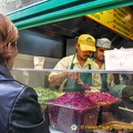 Heaps of shredded vegetables, an indication of the popularity of this place